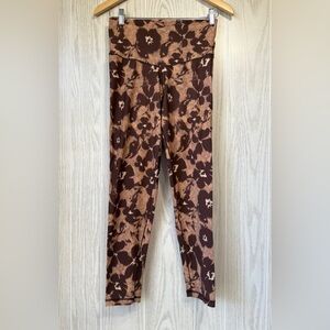 Offline Aerie Hi-Rise Leggings Brown Floral Print 7/8 Length, Size L LNC